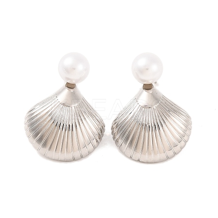 Brass Stud Earrings EJEW-U015-14P-1