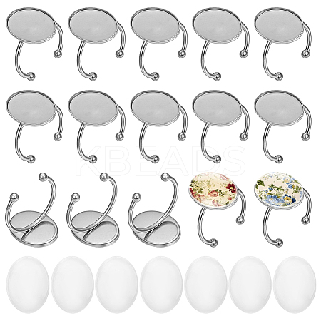DIY Oval Cuff Ring Kits DIY-UN0008-15P-1