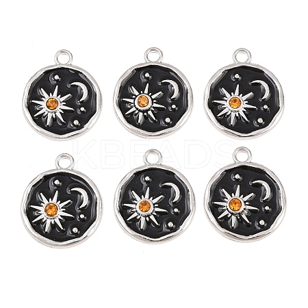 Alloy Enamel Rhinestone Pendants ENAM-L053-03P-1