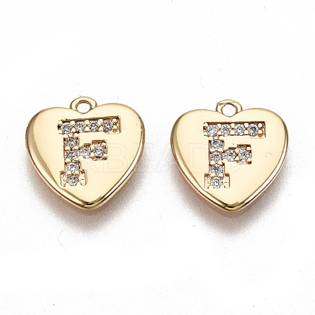 Brass Micro Pave Clear Cubic Zirconia Charms KK-N231-234F-NF-1