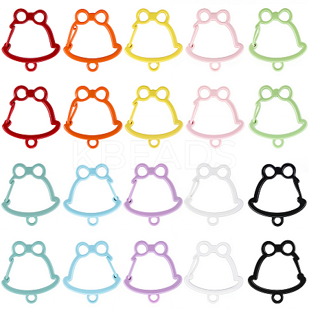 20Pcs 10 Colors Zinc Alloy Baking Paint Bell Shape Keychain Clasps FIND-SC0017-44-1