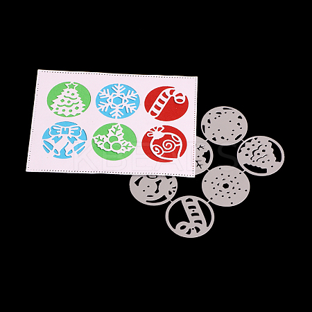 Flat Round Frame Carbon Steel Cutting Dies Stencils X-DIY-F036-36-1