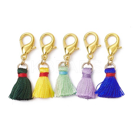 Nylon Thread Tassel Pendant Decorations HJEW-JM01431-1