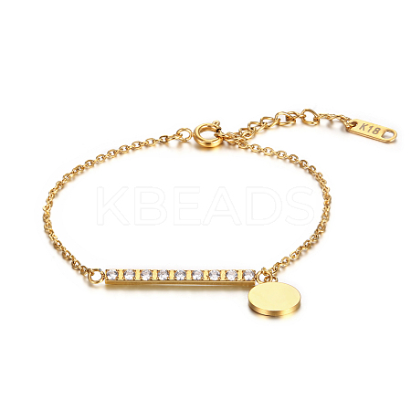 Stylish 304 Stainless Steel Round Tag Chain Bracelet for Women Daily Wear UL1413-1-1