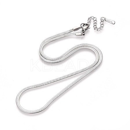 2.5MM 304 Stainless Steel Herringbone Chain Necklaces NJEW-N058-01A-P-1