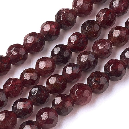 Natural Garnet Beads Strands X-G-J376-36B-4mm-1