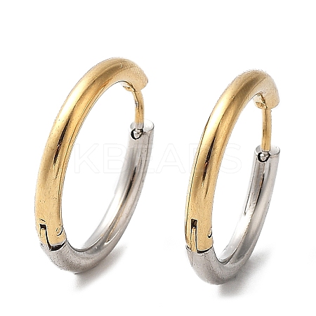 Ion Plating(IP) Two Tone 304 Stainless Steel Huggie Hoop Earrings EJEW-A106-02G-1