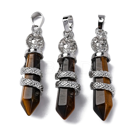 Natural Tiger Eye Pendants G-A241-01P-08-1