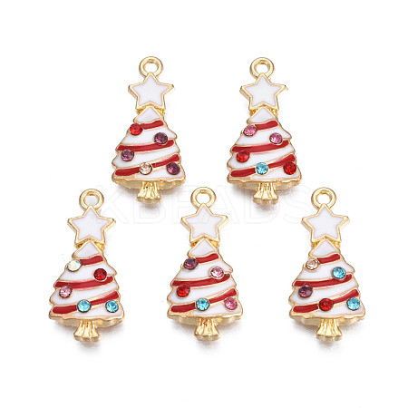 Rack Plating Alloy Enamel Pendants ENAM-N055-148C-1
