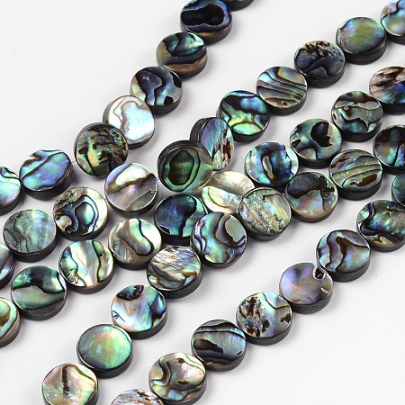 Natural Abalone Shell/Paua Shell Beads Strands X-SSHEL-G003-5-10x3mm-1