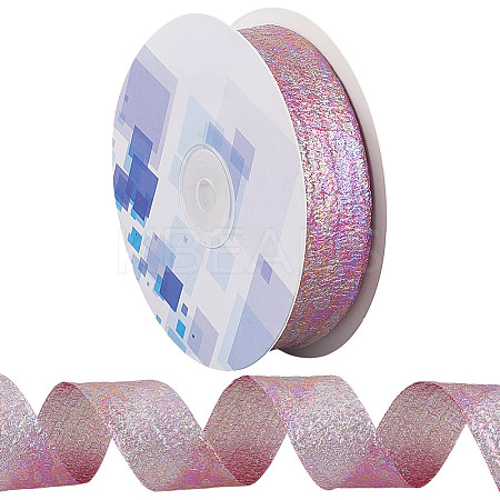 20 Yards Iridescent Polyester Ruffled Ribbon for Sewing Decoration OCOR-WH20007-14B-1