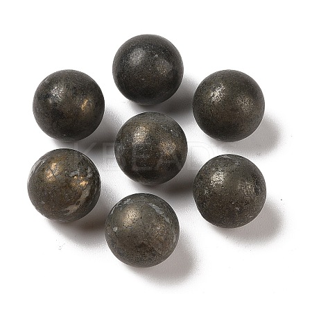 Natural Pyrite No Hole Sphere Beads G-K353-04D-40-1