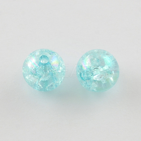 Bubblegum AB Color Transparent Crackle Acrylic Round Beads LS-CACR-R011-20mm-05-1