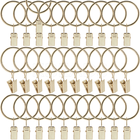 40Pcs Round Ring Iron Hook Hangers Curtain FIND-SP0003-46B-LG-1