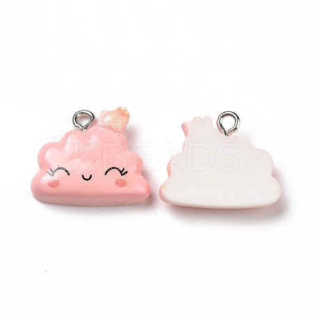 Opaque Resin Pendants LS-RESI-J023-14D-1