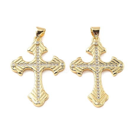 Brass Micro Pave Cubic Zirconia Pendants KK-R229-10G-D-1