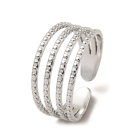 Non-Tarnish 304 Stainless Steel Open Cuff Rings RJEW-Z018-15P-1