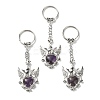 Gemstone Heart with Wing Pendant Keychain G-Z033-04P-2
