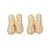 Brass Micro Pave Cubic Zirconia Stud Earrings EJEW-Z091-04G-N-2
