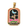 Ion Plating(IP) 304 Stainless Steel Enamel Pendants STAS-Q003-01G-024-1