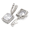 Brass Pave Cubic Zirconia Rectangle Hoop Earrings for Women EJEW-I304-29P-07-2