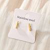 Cuboid Ion Plating(IP) 304 Stainless Steel Stud Crawler Earrings EJEW-O052-45G-2