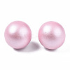 Painted Round Schima Wood Earrings for Girl Women EJEW-T017-01F-1