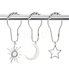 18Pcs 3 Style Universe Theme Iron Shower Curtain Rings for Bathroom HJEW-OC0001-24-4