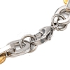 201 Stainless Steel Oval Link Chain Bracelets BJEW-B078-116GP-3