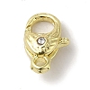 Brass Micro Pave Clear Cubic Zirconia Lobster Claw Clasps LS-KK-K371-11B-G-1
