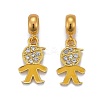 Brass Cubic Zirconia European Dangle Charms LS-KK-E772-05G-1