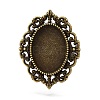Vintage Adjustable Iron Finger Ring Components Alloy Cabochon Bezel Settings PALLOY-Q300-09AB-NR-1