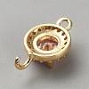 Light Gold Plated Brass Pave Cubic Zirconia Connector Charms KK-CJC0001-41KCG-03-2