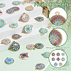 48Pcs 8 Colors Alloy Printed Pendants FIND-PH0021-12-4