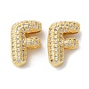 Rack Plating Brass Micro Pave Cubic Zirconia Slide Charms KK-C084-34G-F-1