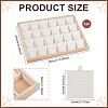 24 Grids Bamboo Pendant Display Trays with PU Imitation Leather Display Cards ODIS-WH0086-091A-03-2