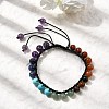 Adjustable Natural & Synthetic Mixed Gemstone Beads Braided Bead Bracelets for Men Women BJEW-L713-B05-2