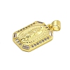 Religion Theme Rack Plating Brass Micro Pave Cubic Zirconia Pendants KK-C074-40G-04-2