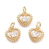 Brass Micro Pave Cubic Zirconia Pendants KK-P187-04G-1