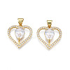 Brass Micro Pave Clear Cubic Zirconia Pendants ZIRC-N039-210-2