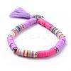 Cotton Thread Tassel Charm Bracelets BJEW-JB04448-01-1