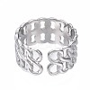 304 Stainless Steel Curb Chain Open Cuff Ring RJEW-T023-24P-2