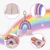 3Pcs Boho Rainbow Keychain Mini Macrame Rainbow Cute Keychain Weaving Rainbow Tassel Keychain for Women Girls JX259A-3