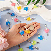 Butterfly Luminous Acrylic & Letter A~Z Tibetan Style Alloy Pendant Decorations HJEW-TAC0020-5