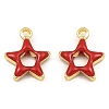 Brass Enamel Charms KK-K337-11G-3