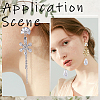 12Pcs 2 Color Brass Pave Clear Cubic Zirconia Flower Stud Earring Findings DIY-CN0002-80-5