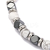 Natural Howlite & Synthetic Hematite Round Beaded Bracelet BJEW-P339-02P-06-2
