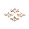 Brass Pave Glass Rhombus Links Connector Charms GLAA-Q088-001E-1