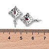 Brass Cubic Zirconia Rhombus Stud Earring Findings LS-KK-B087-04P-1-3