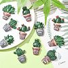 30Pcs 6 Styles Opaque Resin Plants Cabochons CRES-CJ0001-55-5